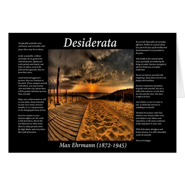 Desiderata van de oceaan en een beboste plankbaan (Voorkant Horizontaal)