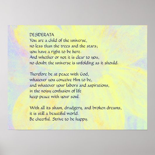 DESIDERATA Veranderend Daisy poster (Voorkant)
