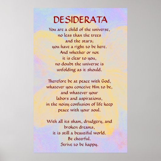 DESIDERATA Veranderend Daisy poster (Voorkant)