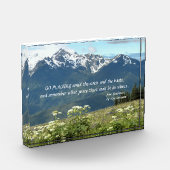 Desiderata Verse Bergen en weide landschap Fotoblokken (Links)