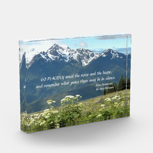 Desiderata Verse Bergen en weide landschap Fotoblokken (Links)