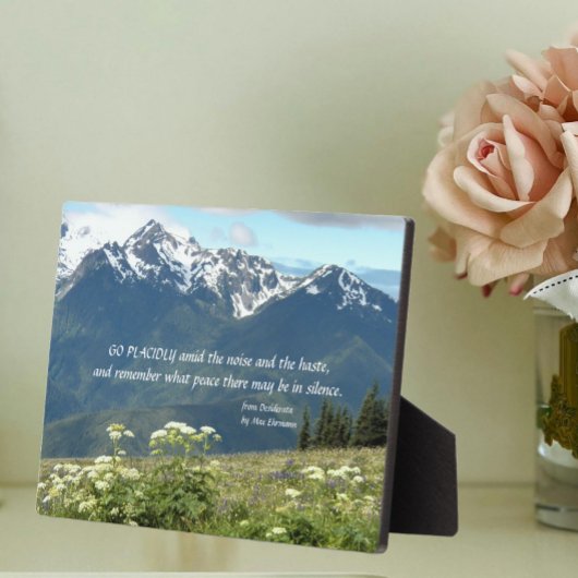 Desiderata Verse Bergen en weide landschap Fotoplaat