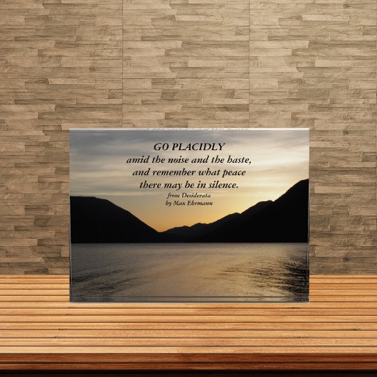 Desiderata Verse Lake Sunset Landschap Fotoblokken