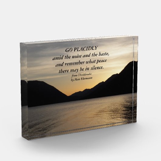 Desiderata Verse Lake Sunset Landschap Fotoblokken (Links)
