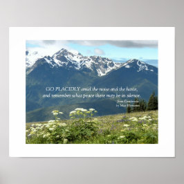 Desiderata Verse Mountains en Meadow Photographic Poster