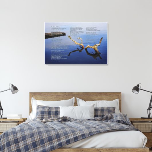 Desiderata Verzen op Lakes Edge abstract Canvas Afdruk (Insitu (Slaapkamer))