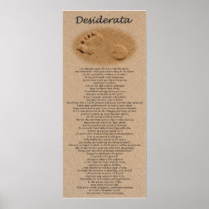Desiderata - Voetafdruk op zand Poster