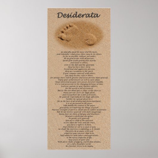 Desiderata - Voetafdruk op zand Poster (Voorkant)