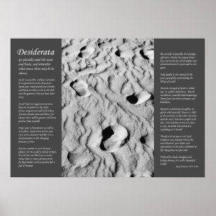 Desiderata - voetafdrukken in zand poster
