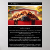 Desiderata: waar vrede heerst poster (Voorkant)