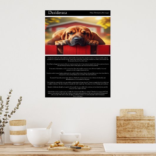 Desiderata: waar vrede heerst poster (Keuken)