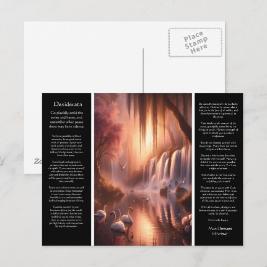 Desiderata Waterval: Avond Reflectie Pool Briefkaart (Voorkant / Achterkant)