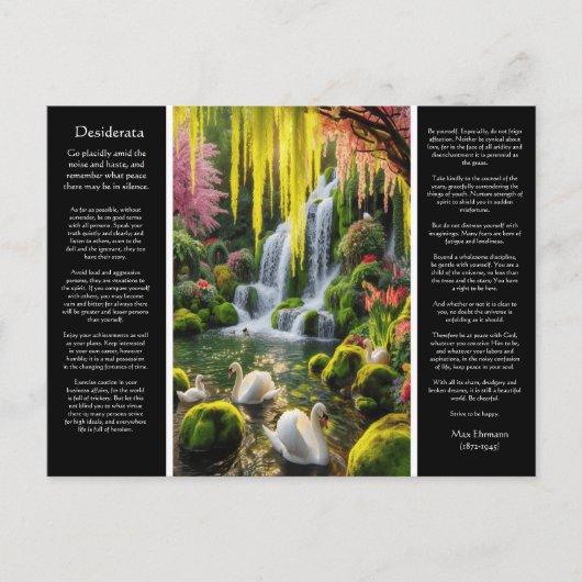Desiderata Waterval: Bloei van het zwembad, zachte Briefkaart (Voorkant)