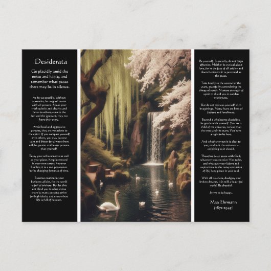 Desiderata Waterval: Bloesems op het water's Calm Briefkaart (Voorkant)