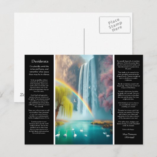 Desiderata Waterval: de liefde omarmt in de regenb Briefkaart (Voorkant / Achterkant)