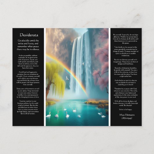 Desiderata Waterval: de liefde omarmt in de regenb Briefkaart (Voorkant)