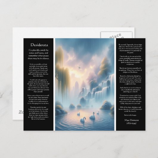 Desiderata waterval fluistert van de dageraad briefkaart (Voorkant / Achterkant)