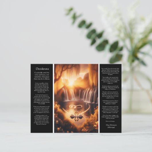 Desiderata Waterval: Gouden Romance Herfsten Briefkaart (Staand voorkant)