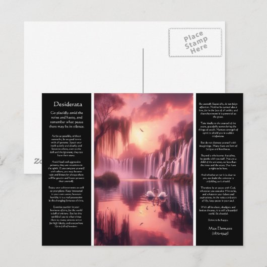 Desiderata Waterval, Gouden Uur, Wilgen en Liefde Briefkaart (Voorkant / Achterkant)