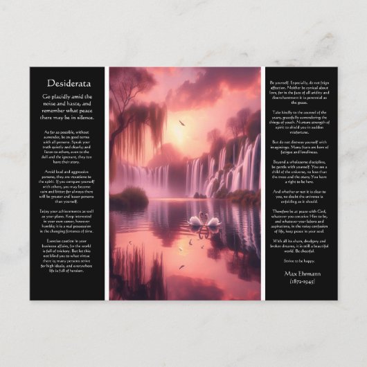 Desiderata Waterval, Gouden Uur, Wilgen en Liefde Briefkaart (Voorkant)