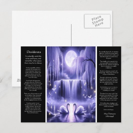 Desiderata Waterval: Hartbloesem Cascade Briefkaart (Voorkant / Achterkant)