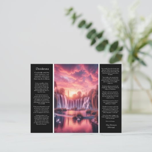 Desiderata Waterval Harten Reflecteren Op De Gloed Briefkaart (Staand voorkant)