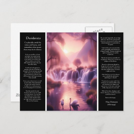 Desiderata Waterval: Hush van de verborgen vallei Briefkaart (Voorkant / Achterkant)