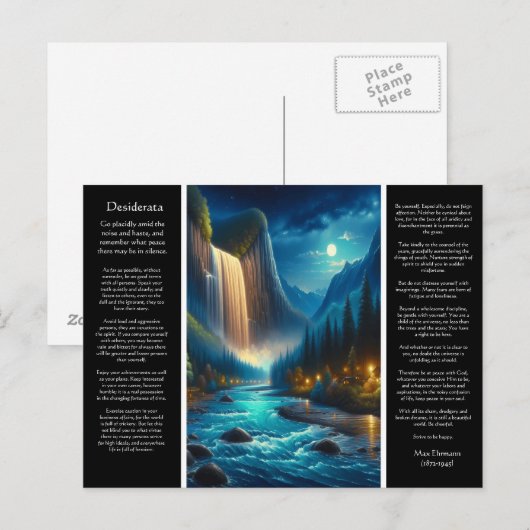 Desiderata Waterval Journey Briefkaart (Voorkant / Achterkant)