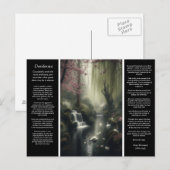 Desiderata waterval: kersenbloesems en zwanen briefkaart (Voorkant / Achterkant)