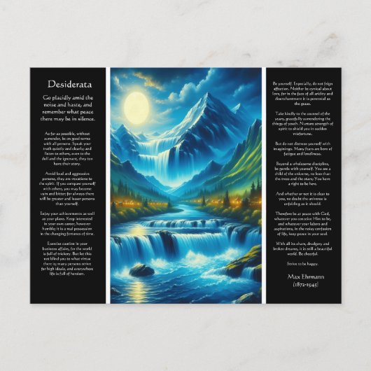 Desiderata Waterval Light Briefkaart (Voorkant)