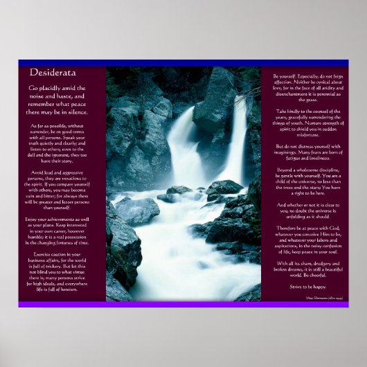 DESIDERATA Waterval Posters 11 (Voorkant)