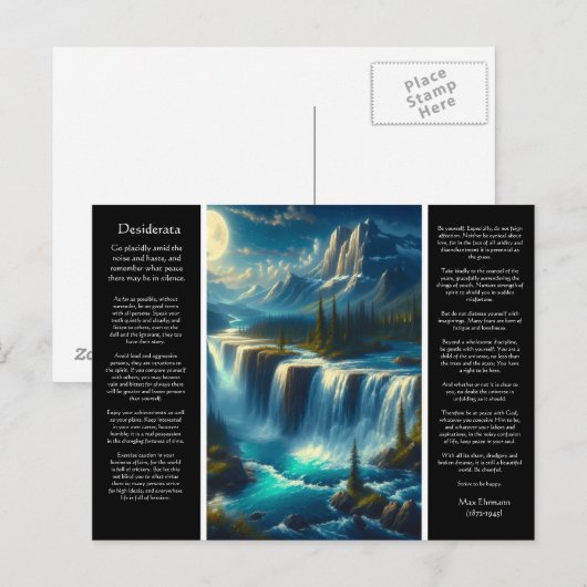 Desiderata waterval reflecties briefkaart (Voorkant / Achterkant)