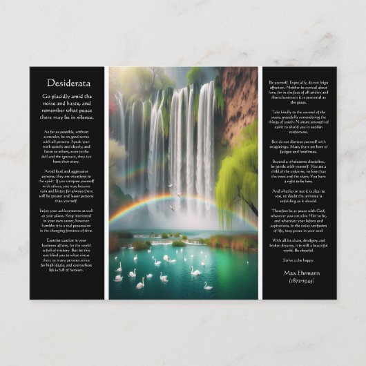 Desiderata Waterval: Regenboog over vallende liefd Briefkaart (Voorkant)