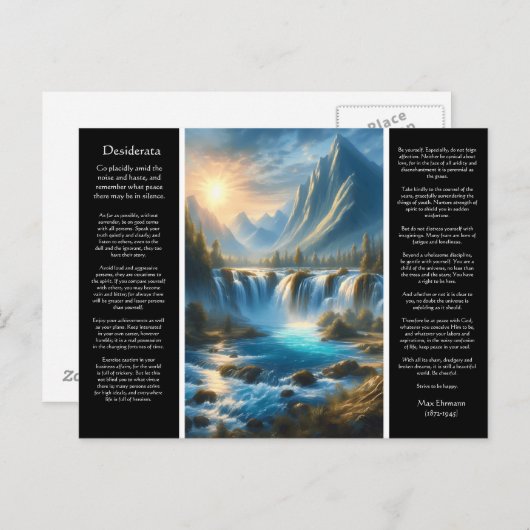 Desiderata Waterval Rust Briefkaart (Voorkant / Achterkant)