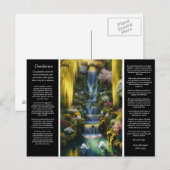 Desiderata waterval: schaduwrijke zwanen, zonnige briefkaart (Voorkant / Achterkant)