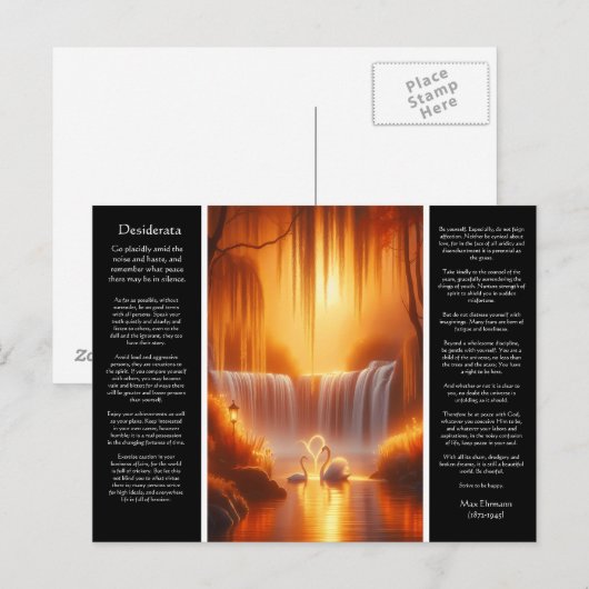 Desiderata Waterval: Stralende Bloom Herfsten Briefkaart (Voorkant / Achterkant)