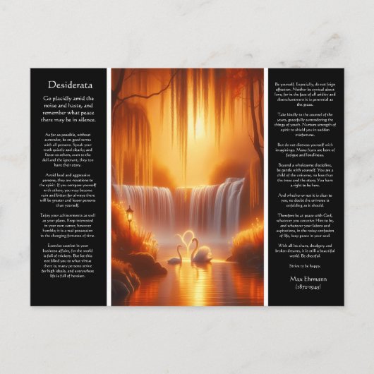 Desiderata Waterval: Stralende Bloom Herfsten Briefkaart (Voorkant)