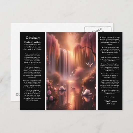 Desiderata Waterval: Vallei van de stille schemeri Briefkaart (Voorkant / Achterkant)