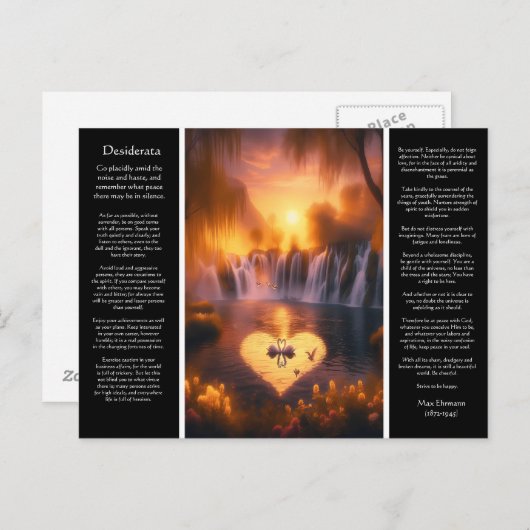 Desiderata Waterval: Vredige zonsondergang Cove Briefkaart (Voorkant / Achterkant)