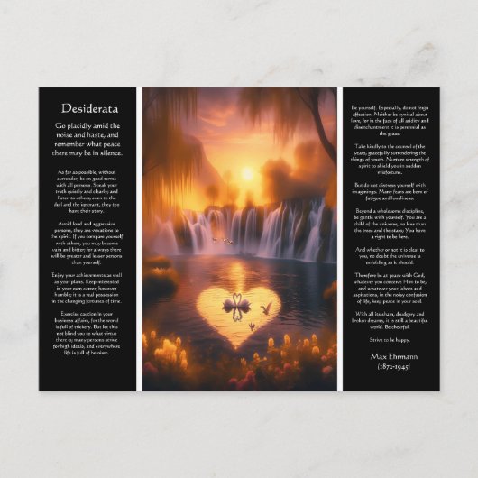 Desiderata Waterval: Vredige zonsondergang Cove Briefkaart (Voorkant)