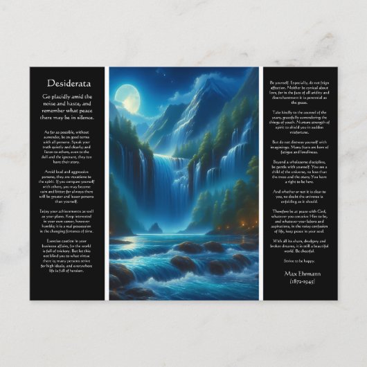 Desiderata Waterval Wijsheid Briefkaart (Voorkant)