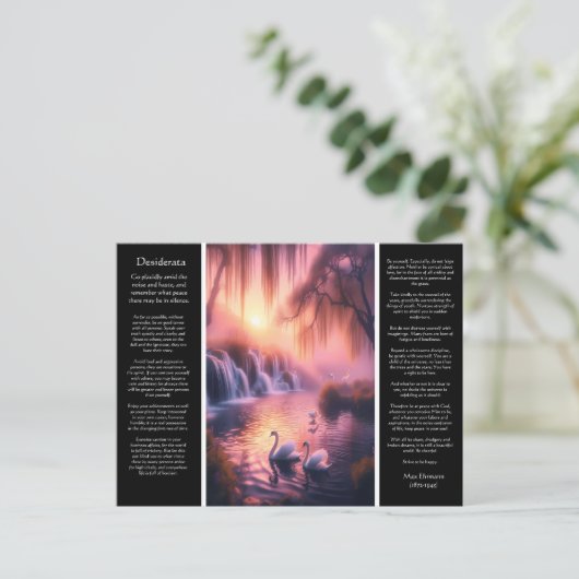 Desiderata Waterval: Wilg & Roos Twilight Briefkaart (Staand voorkant)
