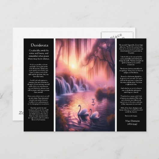 Desiderata Waterval: Wilg & Roos Twilight Briefkaart (Voorkant / Achterkant)