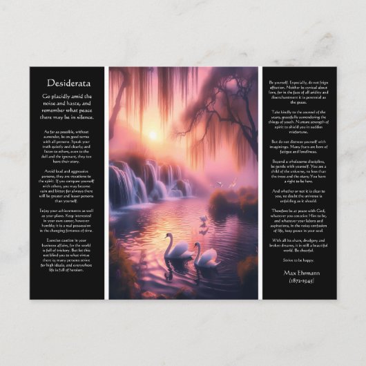 Desiderata Waterval: Wilg & Roos Twilight Briefkaart (Voorkant)