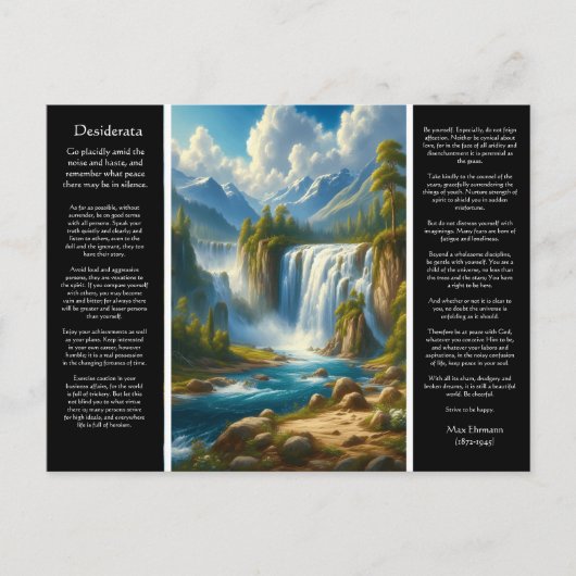 Desiderata-watervalpaden Briefkaart (Voorkant)