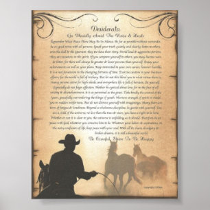 DESIDERATA Westerne Swing Rodeo Cowboy Horse Ropin Poster