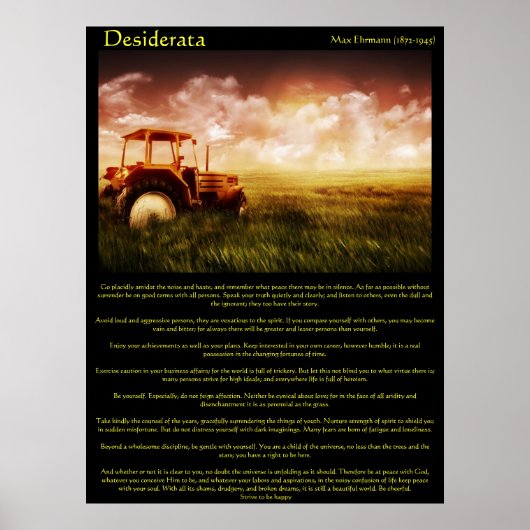 Desiderata Wheat Fields Posters (Voorkant)