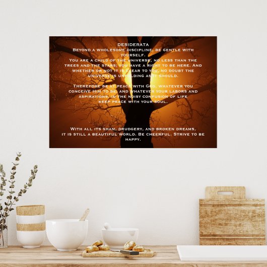 DESIDERATA Willow Tree-Posters Poster (Keuken)
