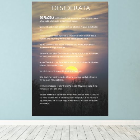 DESIDERATA Winter Sun Canvas Afdruk (Insitu (Houten vloer))