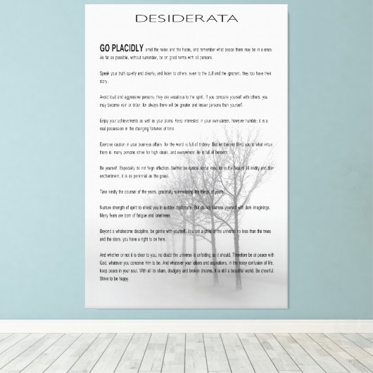DESIDERATA Winter Trees Canvas Afdruk (Insitu (Houten vloer))